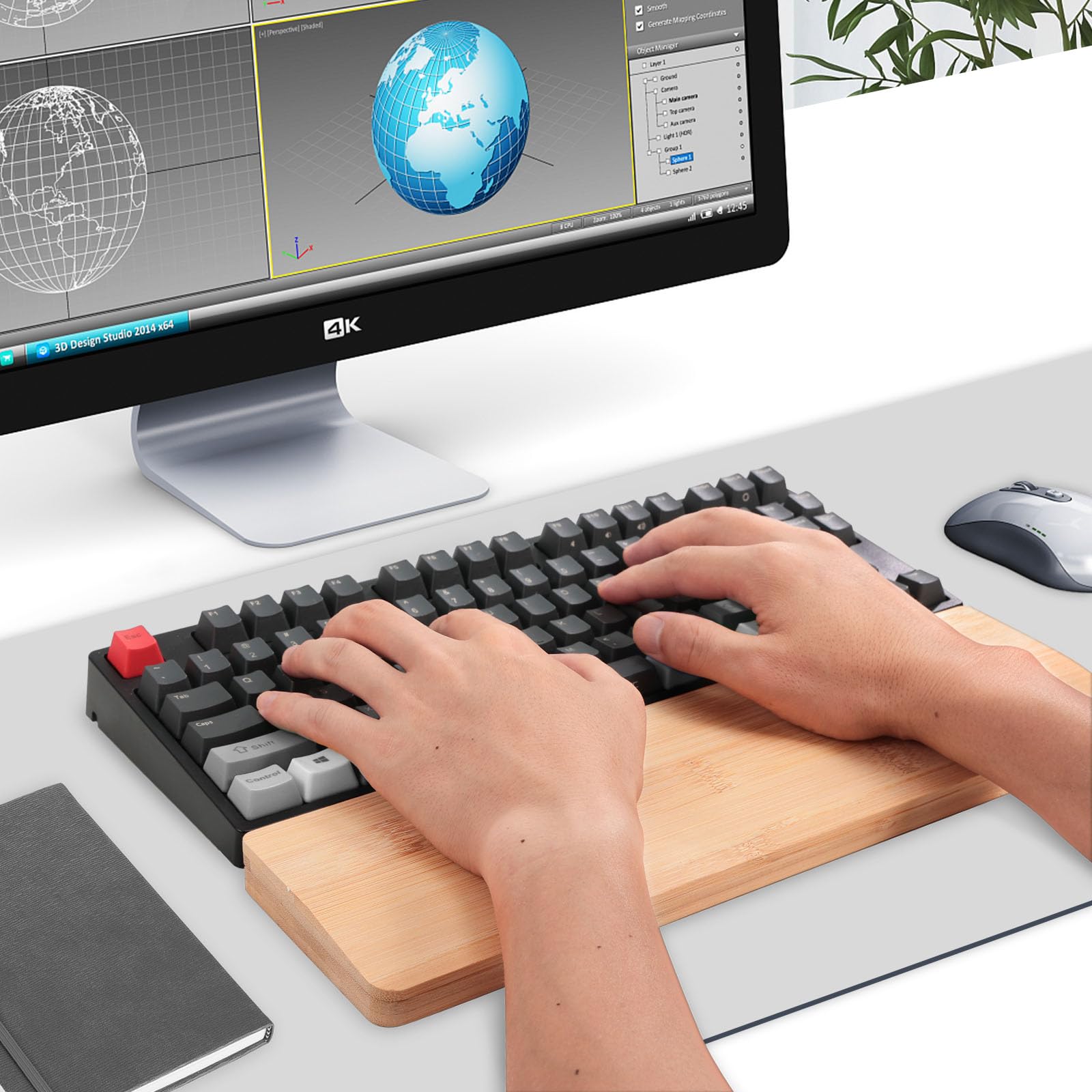 【美品】Leather & Wood Keyboard Wrist Rest Leather Wrist Rest for Apple Keyboard | Grovemade®